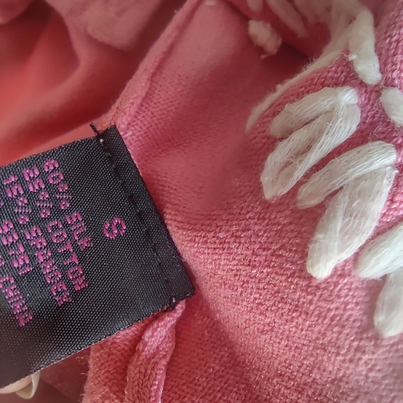 VTG color works silk button down cardigan short sleeve small silk spandex - Picture 11 of 11